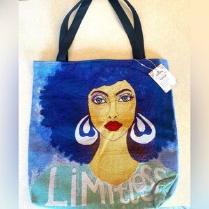 African American Woman “Limitless” Woven Fashionable Tote, NWT